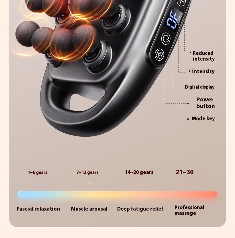 16-Head Deep Tissue Massage Gun | Adjustable Muscle Recovery & Full Body Percussion Massager