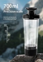 Electric Protein Shaker Bottle | 700ml Portable Automatic Mixing Cup with Magnetic Charging