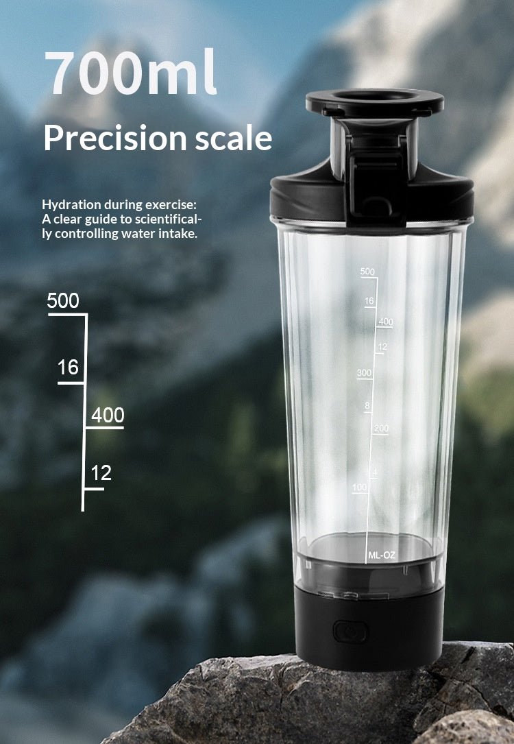 Electric Protein Shaker Bottle | 700ml Portable Automatic Mixing Cup with Magnetic Charging
