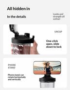 Electric Protein Shaker Bottle | 700ml Portable Automatic Mixing Cup with Magnetic Charging
