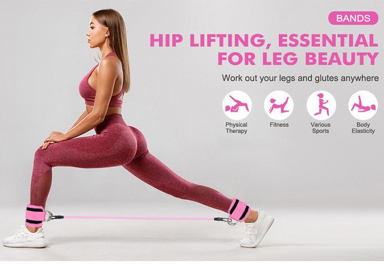 SH Fitness Glute & Leg Resistance Band Set | Adjustable Ankle Strap Training Kit