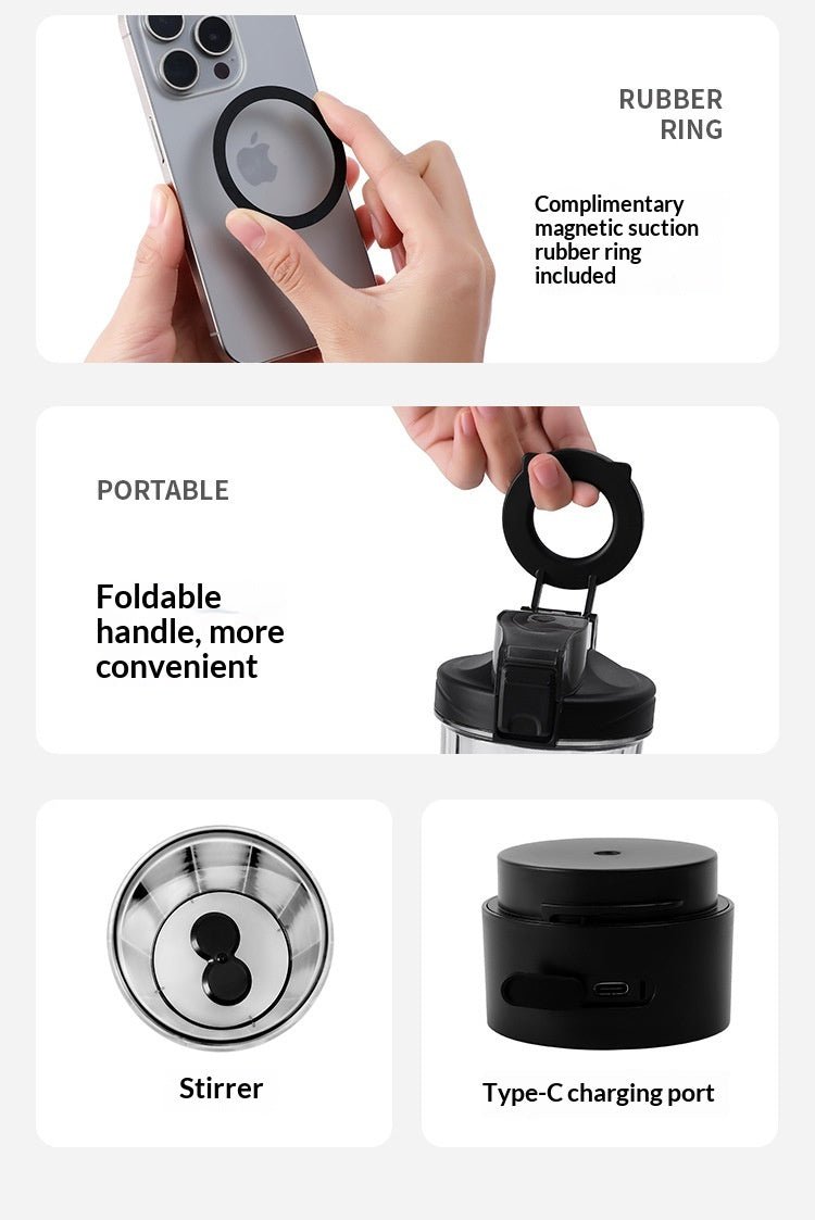 Electric Protein Shaker Bottle | 700ml Portable Automatic Mixing Cup with Magnetic Charging