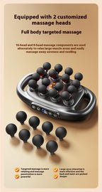 16-Head Deep Tissue Massage Gun | Adjustable Muscle Recovery & Full Body Percussion Massager
